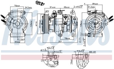 891007 NISSENS Kompressor, Klimaanlage für FORD