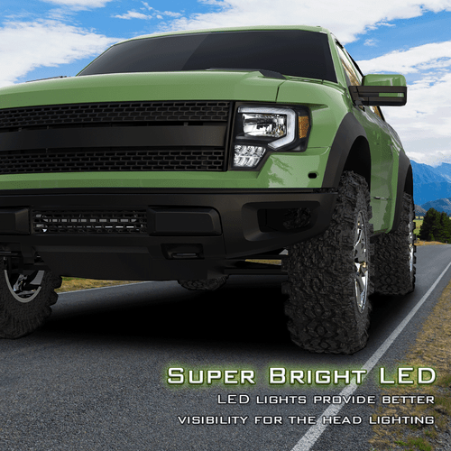 Fit For 2009-2014 Ford F150 F-150 Truck LED DRL Headlights Left+Right - Foto 2 di 12