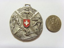 antique large silver tone metal heavy pendant...