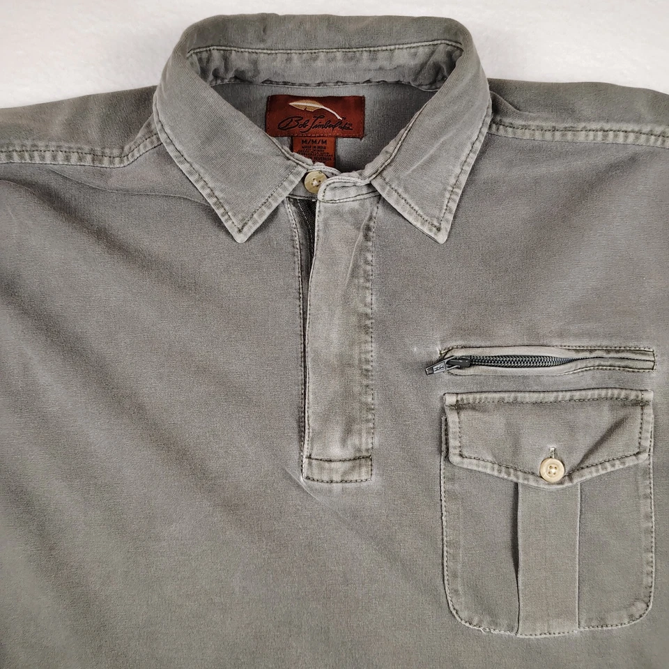 Camisa De Colección Bob Timberlake Para Hombres Gris Medio Verde Manga Larga Informal Exterior Foto 3 de 4