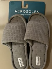 Aerosoles Women  s Gray Memory Foam Slippers Size Large 8-9