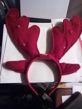Light-Up Red Felt Reindeer Head Band FREE SHIPPING