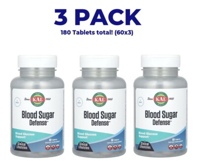 KAL, Blood Sugar Defense, 3 PACK, 60 Tablets (180 total), Blood Glucose Support
