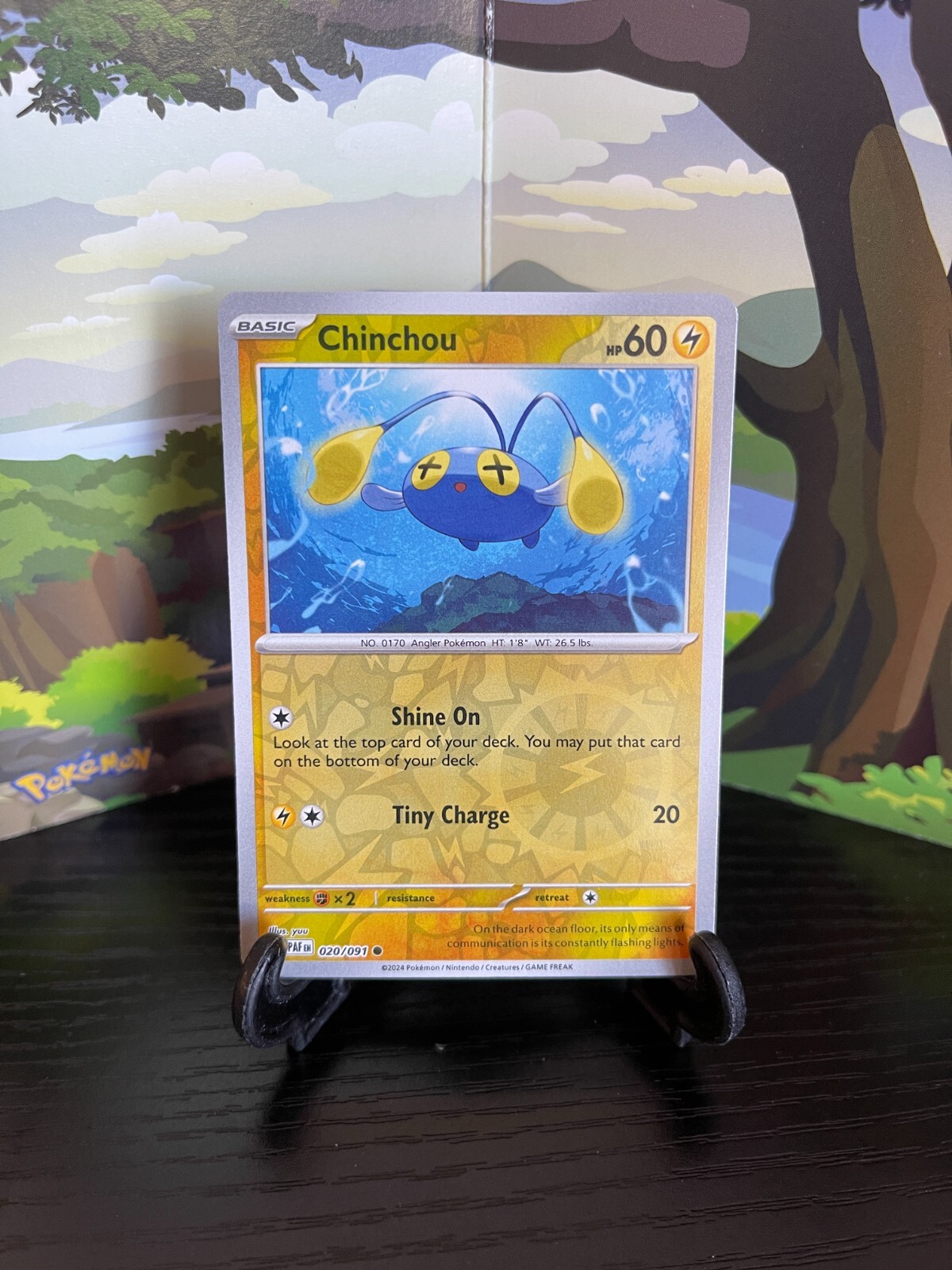 Chinchou 020/091 - Paldean Fates - Common - Reverse Holo - Pokemon Card TCG - LP