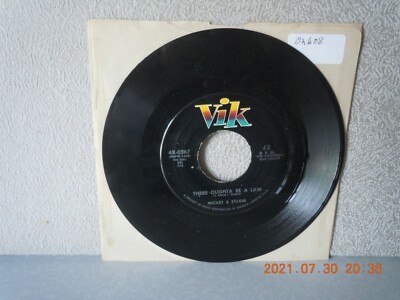 MICKEY & SYLVIA 7'' vinyl...THERE OUGHT TO BE A LAW/DEAREST...VIK...VG-...'57