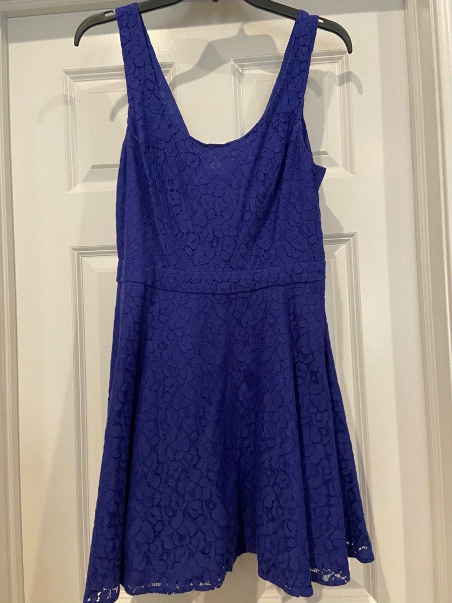 aeropostale blue lace dress Solid Sweetheart Floral Lace Drop-Waist Dress