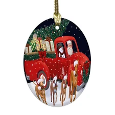 Pharaoh Hound Dog Oval Glass Christmas Hanging Ornaments X-mas Tree Decorations