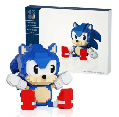 Sonic Figur zum Bauen im Mini Block 1877 Teile zum Reiten Ihres Igels