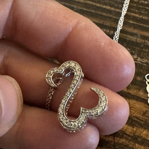 Jane Seymour Open Hearts 1/4 CTW Diamond 14K WHITE Gold Necklace MRP $1,499 - Picture 9 of 10