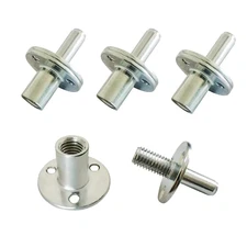 4 Sets M12 Metal Bed Post Connector T-Nut Screw for Sofa Bed Column Hardware