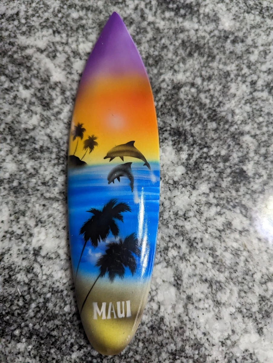 Mini Airbrushed Maui Souvenir Surfboard Dolphins Ocean Hawaii