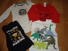 NWT lot of 4 long sleeve shirts/one piece 12-18 Toddler Boy 3 gap 1 carter's