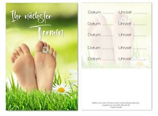 100 x Terminkarte Terminkarten Bonuskarten Massage Wellness Fußpflege Podologie