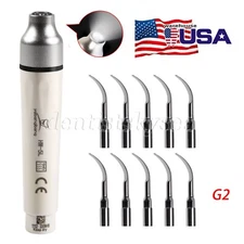 Dental Ultrasonic LED Scaler Handpiece For EMS Woodpecker +10Pcs Scaling Tips G2