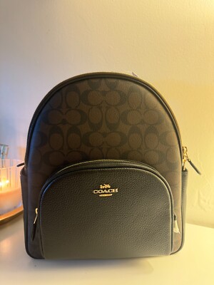Coach Court C5671 Backpack in Signature Canvas Brown Black for