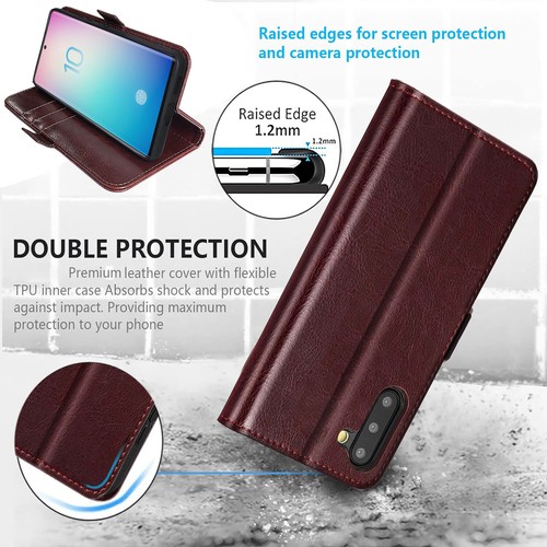 For Samsung Galaxy Note10/Note10+ Flip Wallet Leather Case Cover Glass Protector - Picture 11 of 33