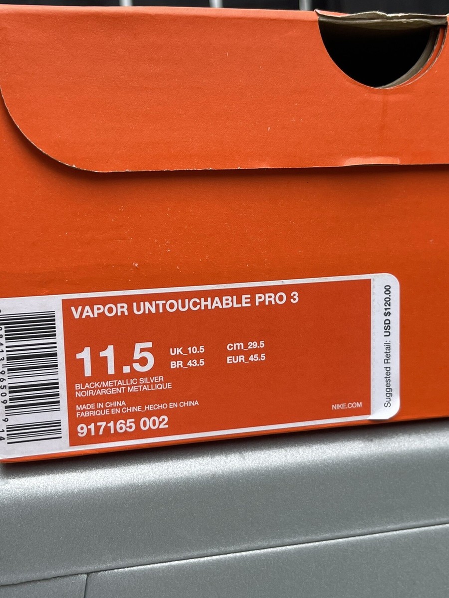 Size 11.5 Nike Vapor Untouchable Pro 3 Football Cleats Red  display picture 1