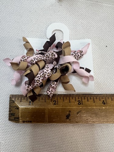 Gymboree Girl Pink Leopard Print Hair Tie Curly Ribbon Pony Tail BNWT Vintage - Picture 4 of 4