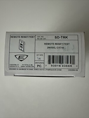 NEW EDWARDS SD-TRK REMOTE RESET & TEST STATION SWITCH 2 KEYS 2W/SIG CAT45