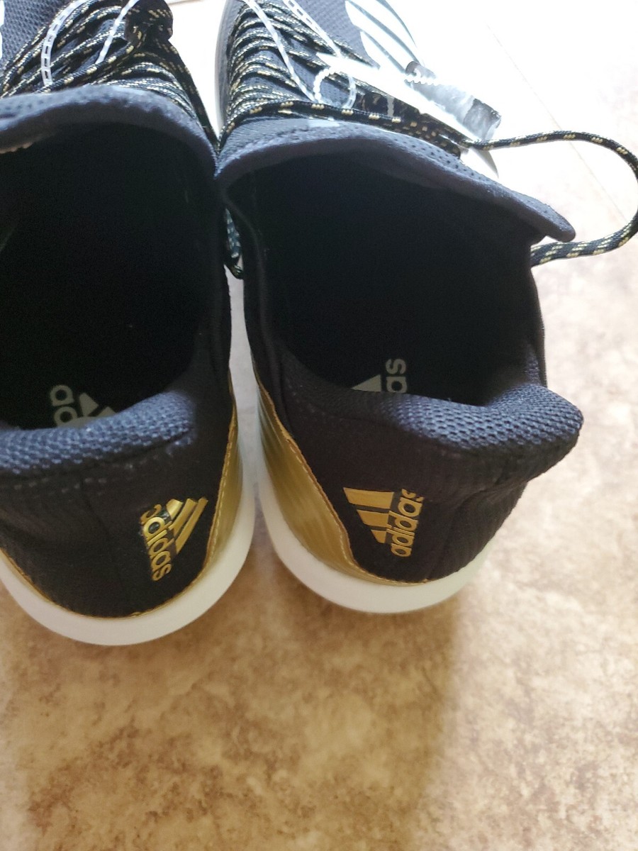Adidas Boost Icon 4 Core Black Gold Metal Baseball Cleats  display picture 2