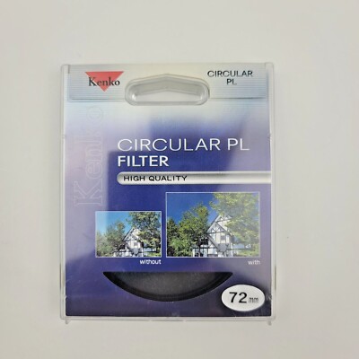Kenko-Tokina 72mm Circular PL Polarizing Filter - Made In Japan - New Sealed