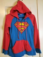 Ladies Juniors DC comics SUPERMAN Zipup HOODIE Sweatshirt Size - S Small