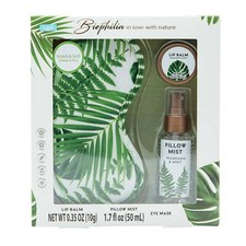 Biophilia 3-Piece Sleep Gift Set, Leaf Pattern, Mandarin Mint Scent