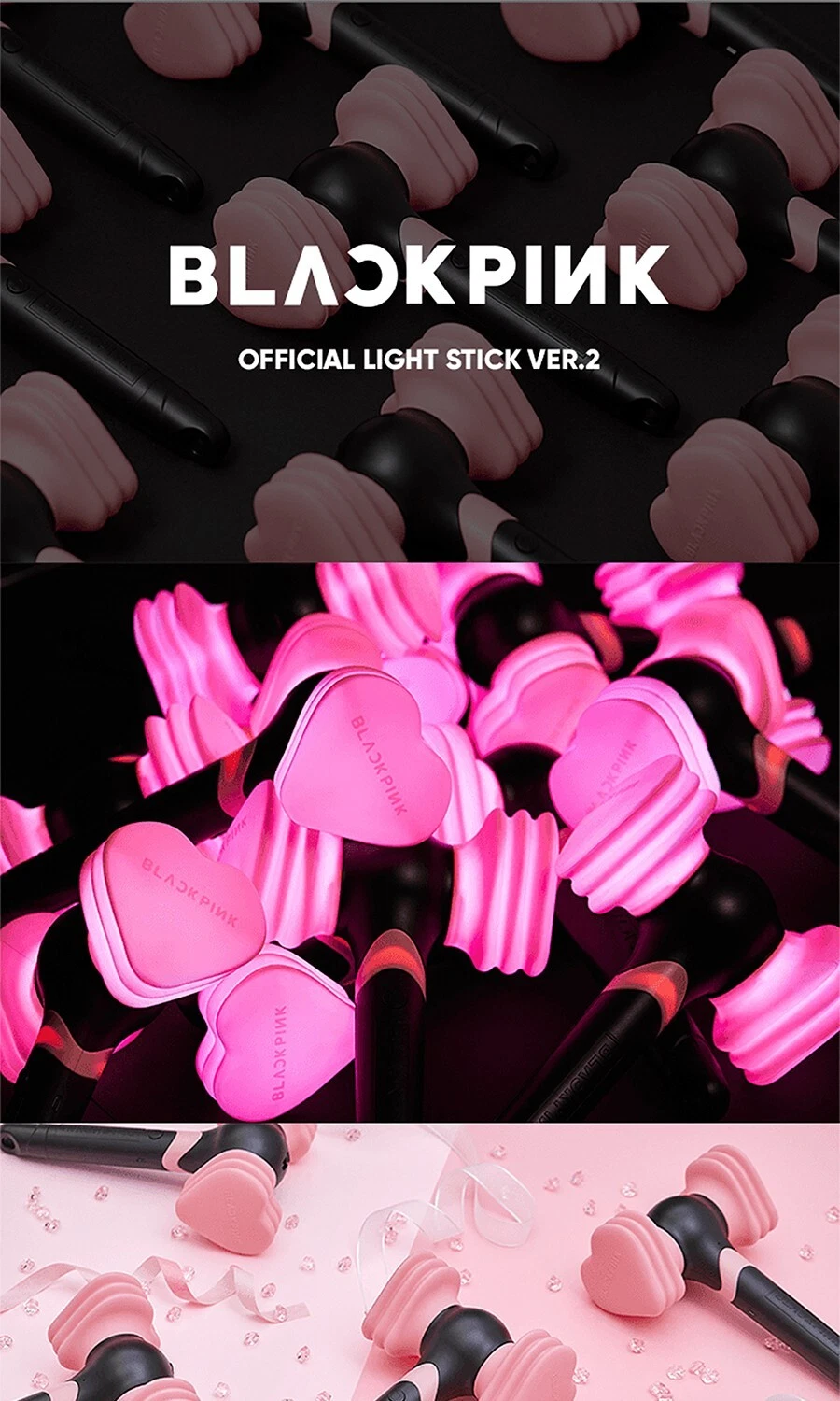 BLACKPINK Lightstick ver.2 ペンライト 2点 블랙핑크 | BLACKPINK OFFICIAL LIGHT STICK VER. 2 + STAND - Music Plaza