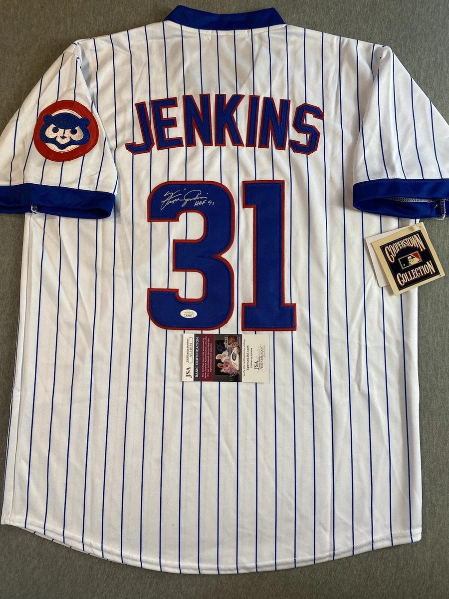 CHICAGO CUBS FERGIE JENKINS SIGNED 31 COOPERSTOWN COLLECTION JERSEY JSA AL24034
