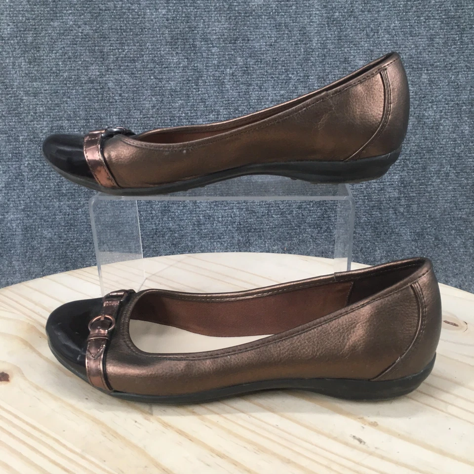 Croft & Barrow туфли женщин 8 M Kat поскользнуться на плоскостях бронза искусственной кожи металлический - Изображение 2 из 4