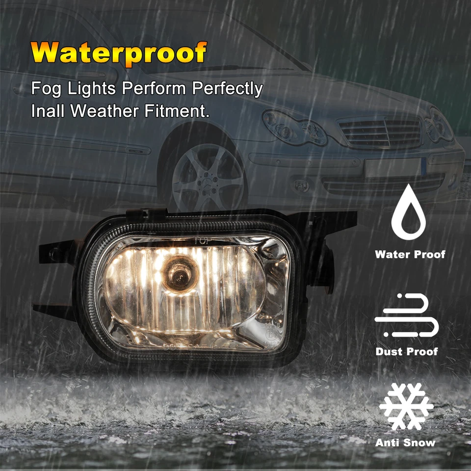 2001-2004 for Mercedes Benz C200/C240/C320 Fog Lights Front Bumper Lamps Pair — 第 4/4 张图片