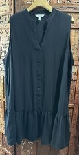New Women's Nine West Black Button Front Ruffle Hem Dress Plus Size 3X