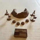 Vintage MARX Land Mines, Marker Flags,Battleground Emplacement, Medical Crate.