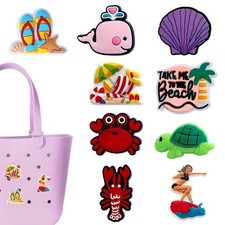 Ocean Charms for Bogg Bag, Ocean -Themed, Compatible with Simply Southern Bea...