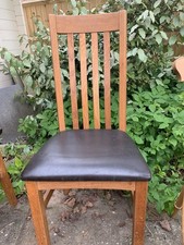 Solid Oak and Leather Dining Room Chairs Set of 2 (£40 per chair)