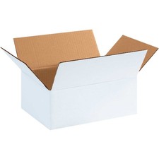 11-3/4" x 8-3/4" x 4-3/4" Cardboard Corrugated Boxes White Lot of 25