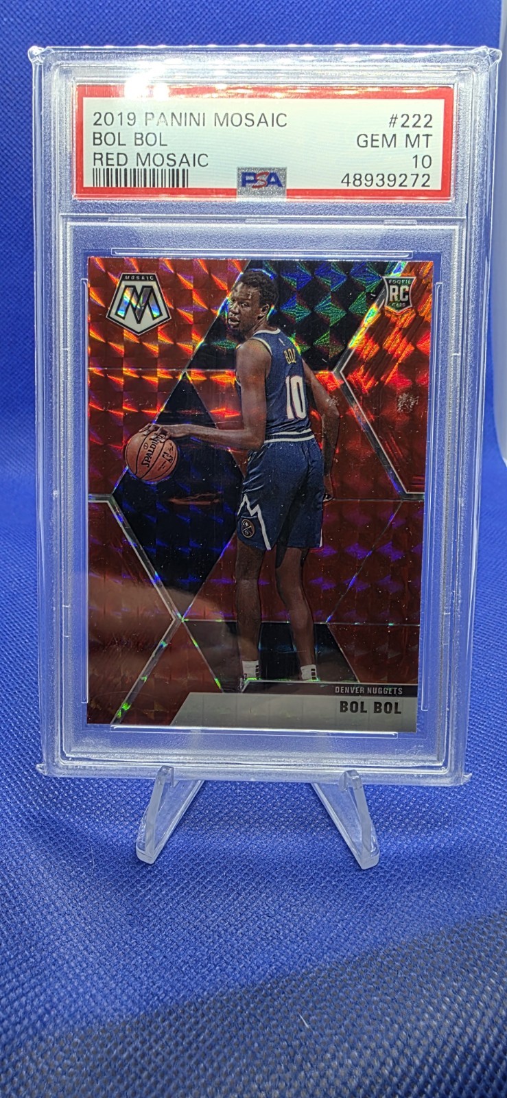 2019-20 Panini Mosaic Rookies Red Prizm Bol Bol #222 PSA 10 GEM MT Rookie RC