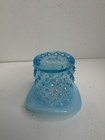 FENTON Aqua  BLUE OPALESCENT GLASS HOBNAIL "TOP HAT" VINTAGE TOOTHPICK HOLDER — photo 1