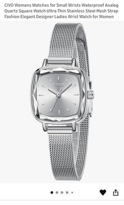 CIVO Womens Watch Waterproof Analog Quartz Square Thin StainlessSteel Mesh Strap