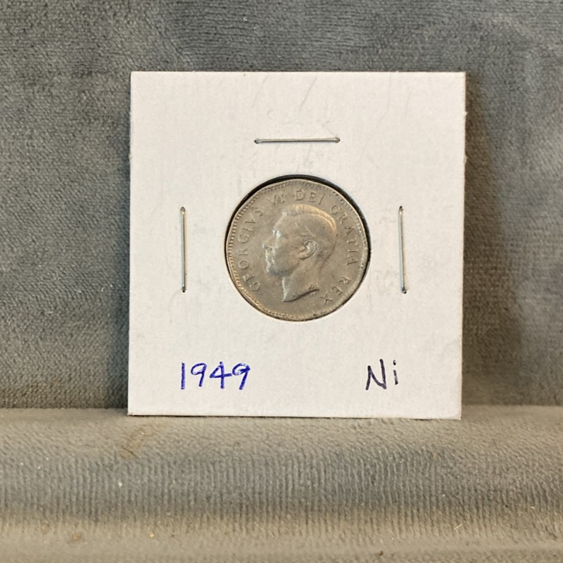 Canada 5c Nickel Coin 1949 Circulated Uncertified Collectible Five Cents