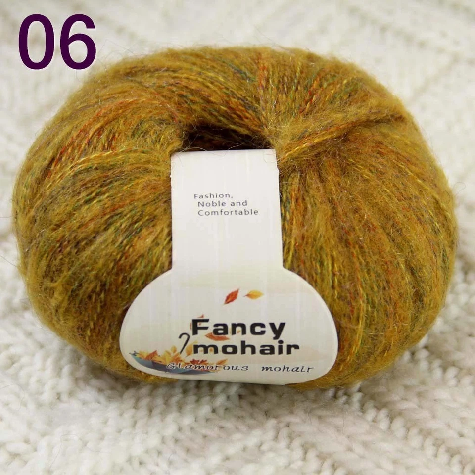 Sale 8 SkeinsX50gr Fluffy Soft MOHAIR Rainbow Shawls Hand Knit Crochet Yarn 06 - Image 2 of 4