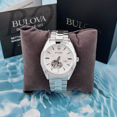Bulova Classic Surveyor 96A274 Silver Tone Dial Men's Automatic Watch 42mm