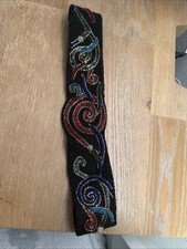 Vintage 1980s Christian Dior Beaded Black Belt