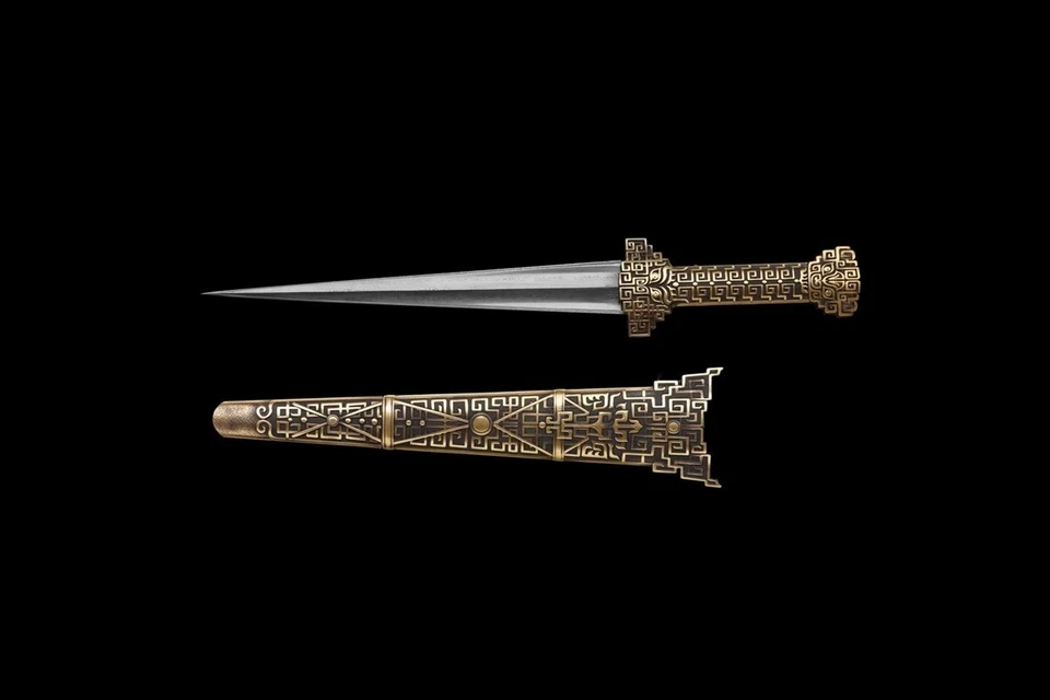 Elegant Chinese Tai Chi Sword KungFu Jian Sharp Folded Damascus Steel Blade Nice - Image 3 of 4