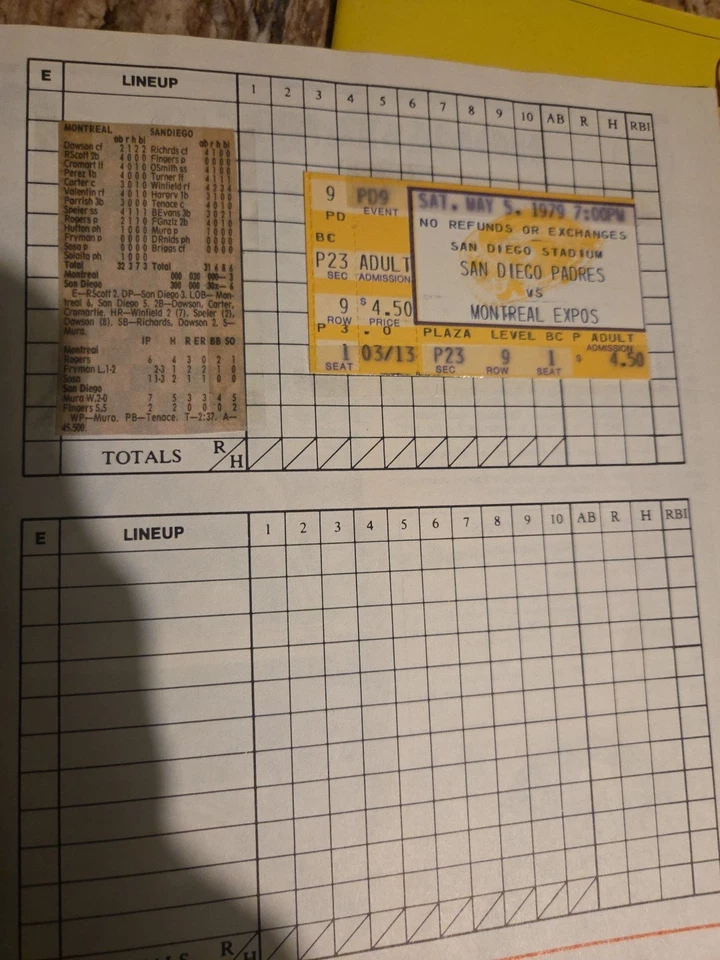 1979-(Lot Of 5) San Diego Padres Programs ~with (8)Game STUBS~Programs - Image 4 of 4