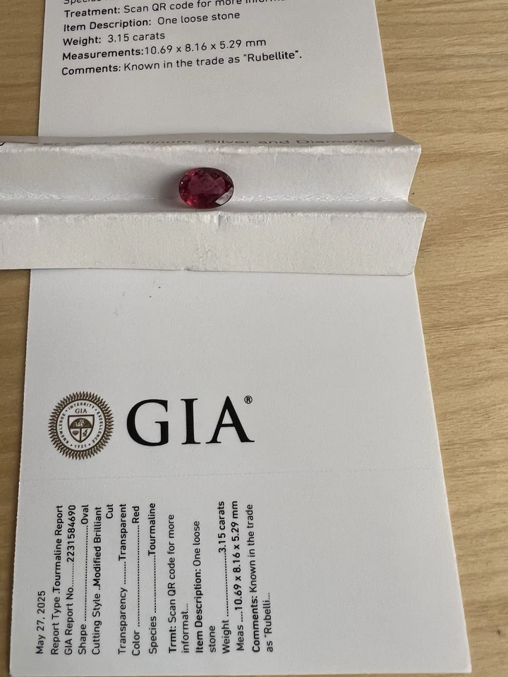 Informe de turmalina gia de 3,15 quilates Foto 4 de 4