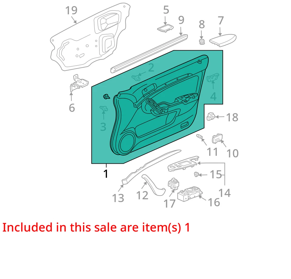 Panel de moldura de puerta delantera del lado del conductor Acura TSX 2004 Foto 3 de 4