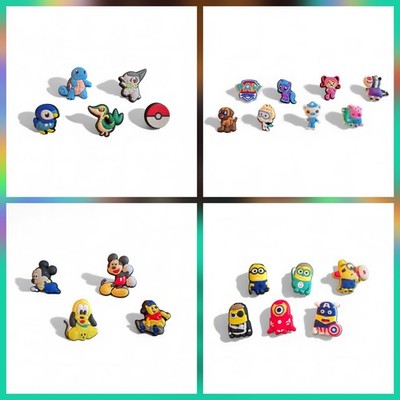 DISNEY MICKEY SNOOPY POKEMON MINIONS Shoe Charms Pick Your Set Fits Clogs Pins