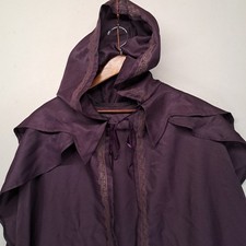 Women Renaissance Hooded Cape Medieval Cloak Hobbit Cosplay Costume Purple