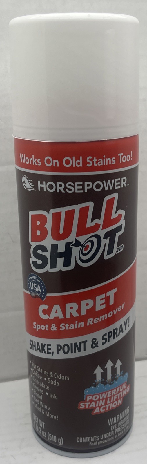 Bull Shot Carpet Spot & Stain Remover by, AS-SEEN-ON-TV, Made In USA